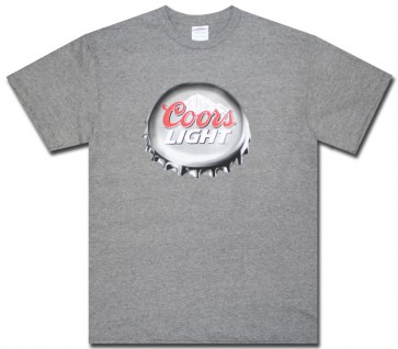 Coors Light T-Shirt : Grey Bottlecap Comfort Shirt
