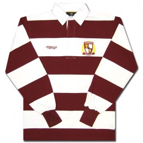 Guinness Rugby Burgandy Stripes Long Sleeve Shirt